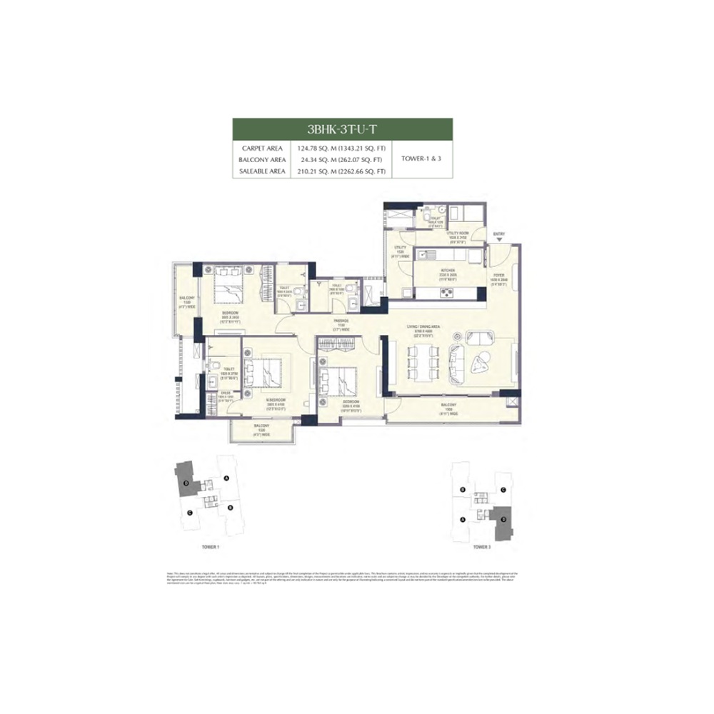 3 BHK 2122 Sq. Ft.