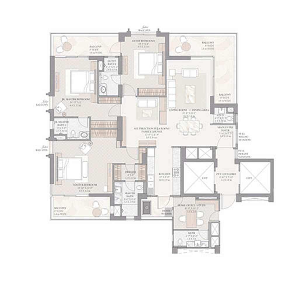 3 BHK 2850 SQ.FT
