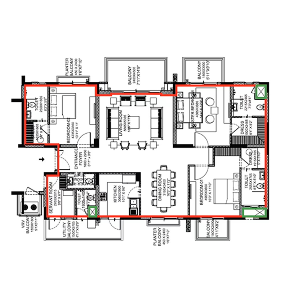 3bhk 2537 - 2809 Sq.ft.