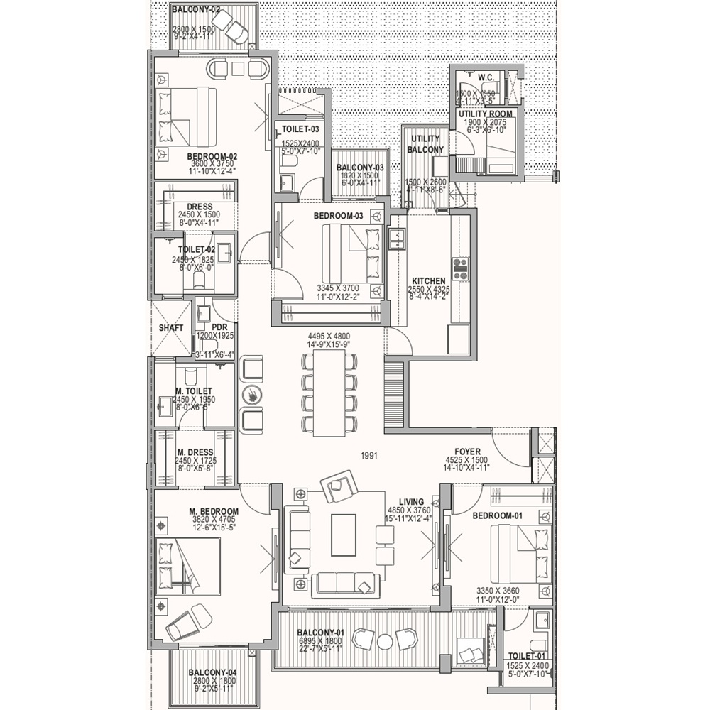 4 BHK 1856 - 4413 Sq. Ft.