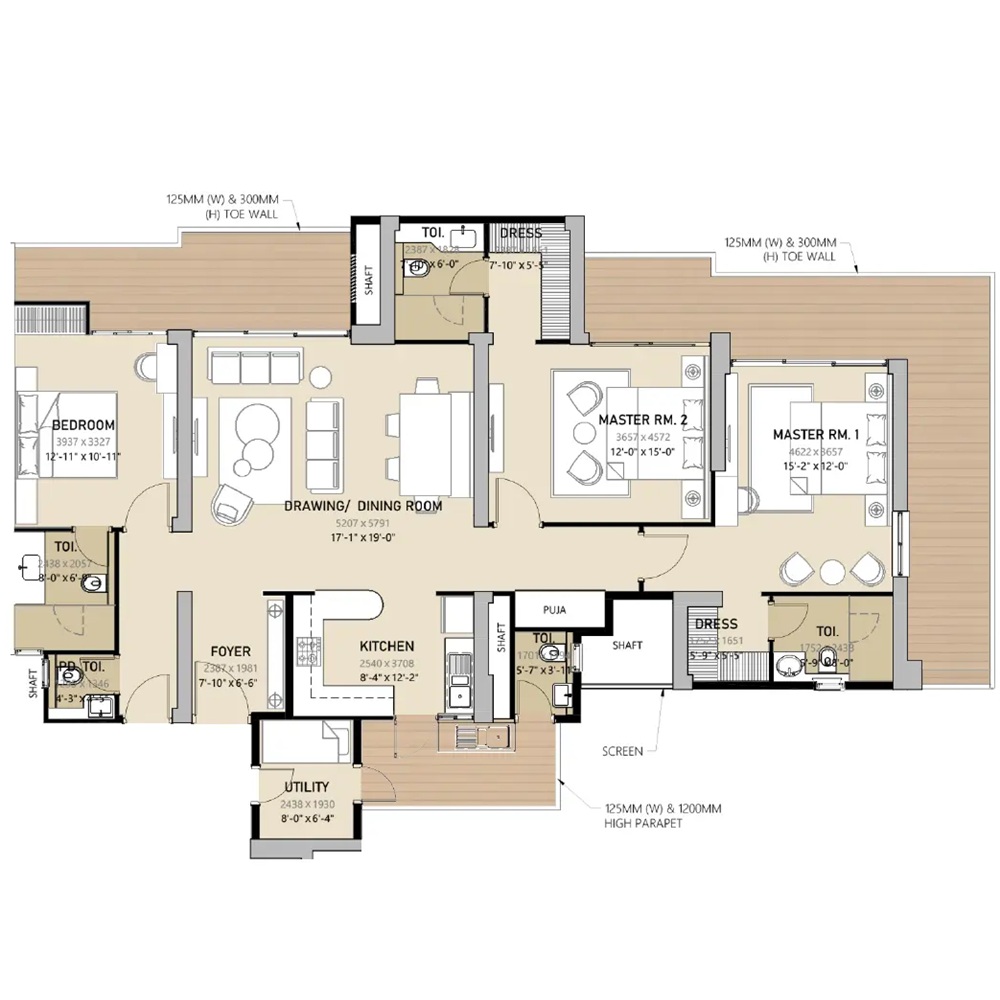 4 BHK 3300 Sq. Ft.