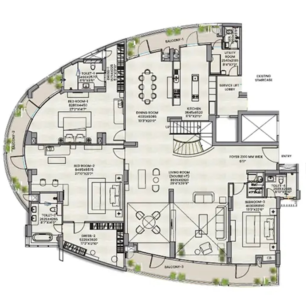 4 BHK 3914 Sq.Ft.