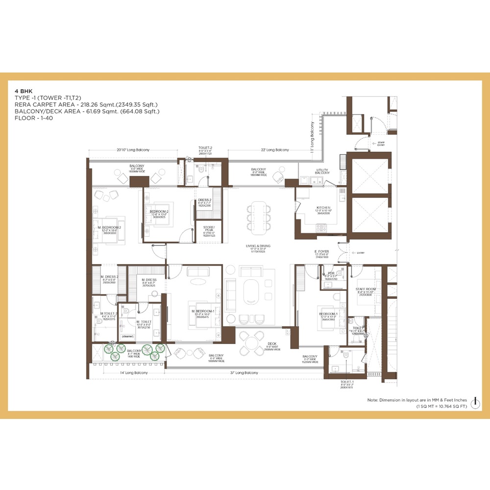 4 BHK 4300 to 4900 Sq. Ft.