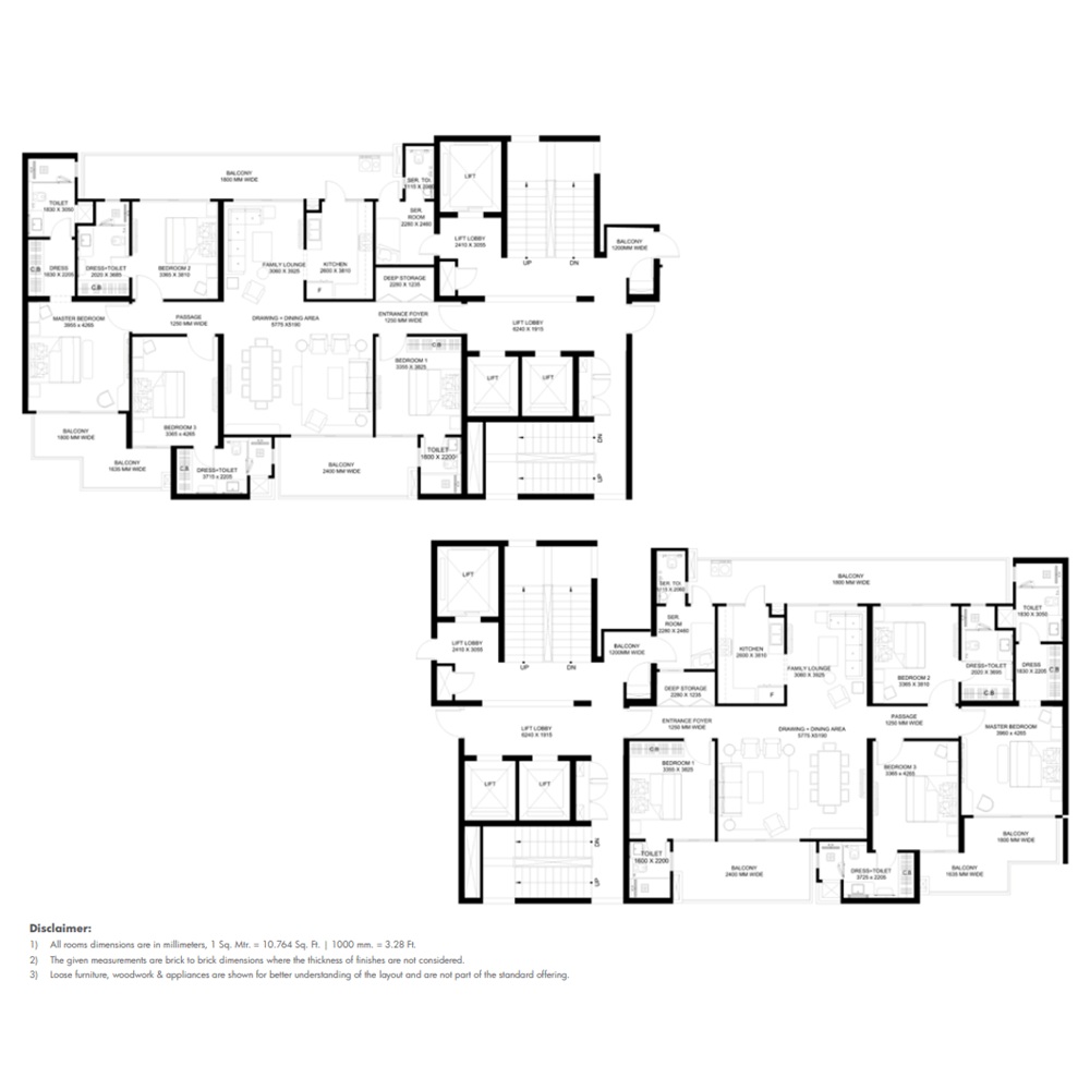 4 BHK 9000 to 16000 sq.ft