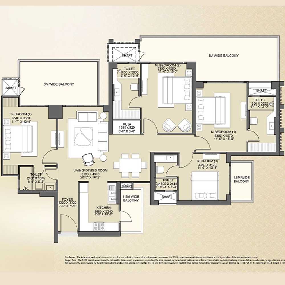 4BHK = 1326 Sq. Ft.