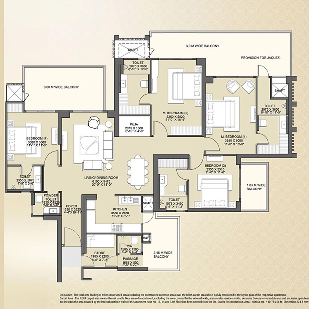 4BHK = 1658 Sq. Ft.