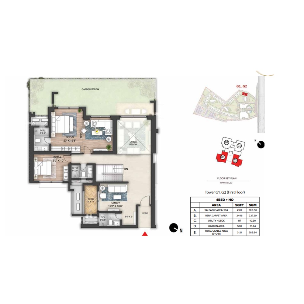 The Prestige City Indirapuram 4BHK 3121 Sq. Ft.