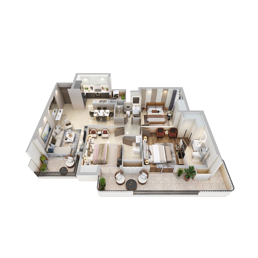 3 BHK 2950 sqft