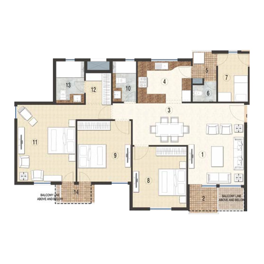3 BHK 1680 Sq.Ft.