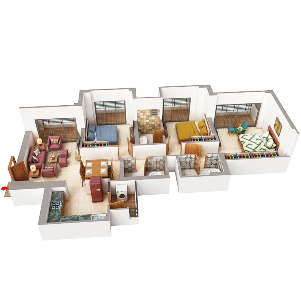 3 BHK 1800 Sq.Ft.