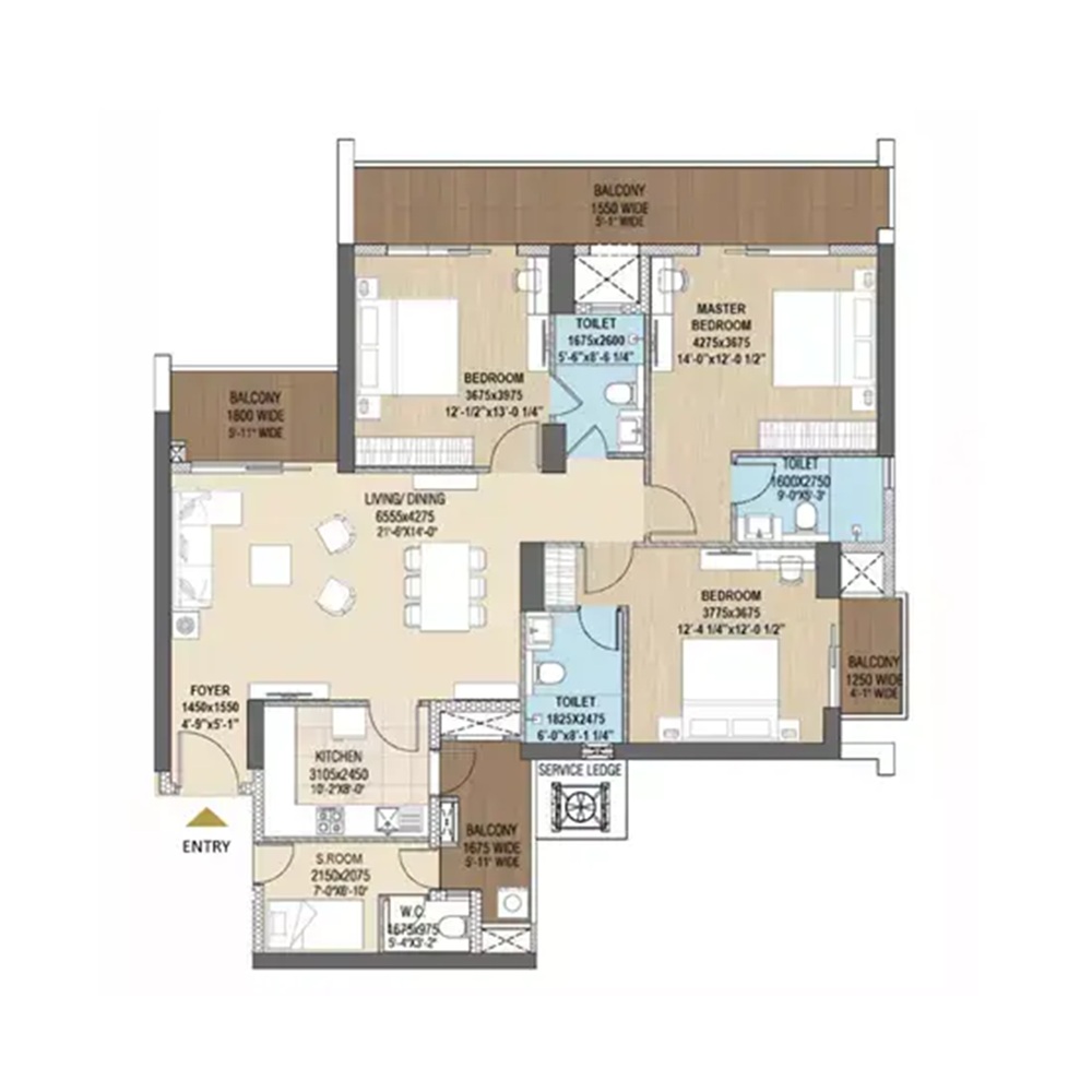 3 BHK 2250 Sq. Ft.