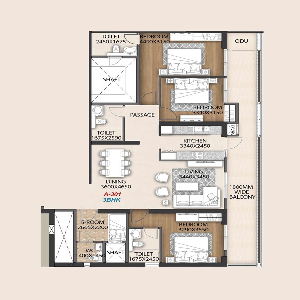3 BHK 2280 Sq.Ft.