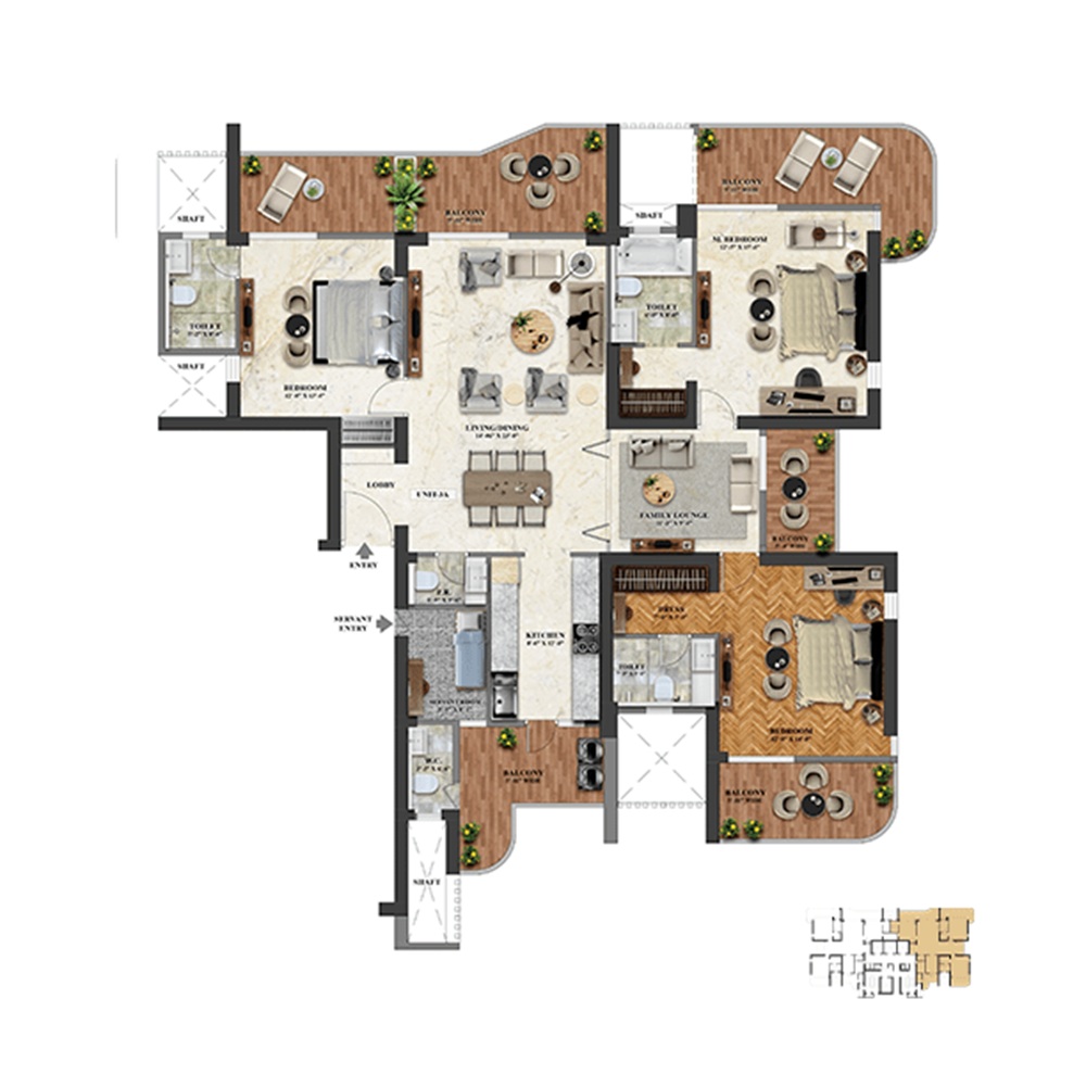 3 BHK 2407 Sq Ft.