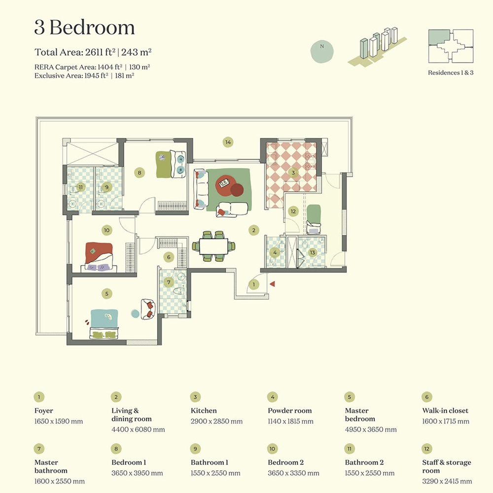 3 BHK 2611 Sq. Ft.