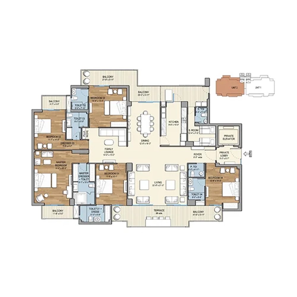 3 BHK 2900 – 3200 Sq. Ft.