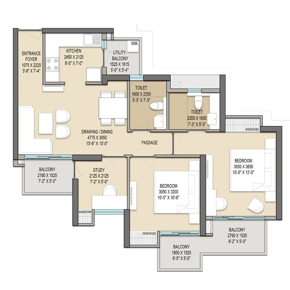 3 BHK 2975 Sq.Ft.