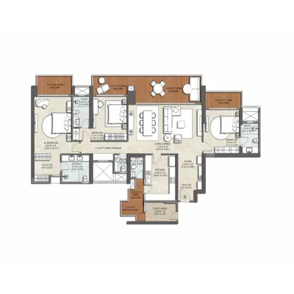3 BHK 3011 Sq.Ft.