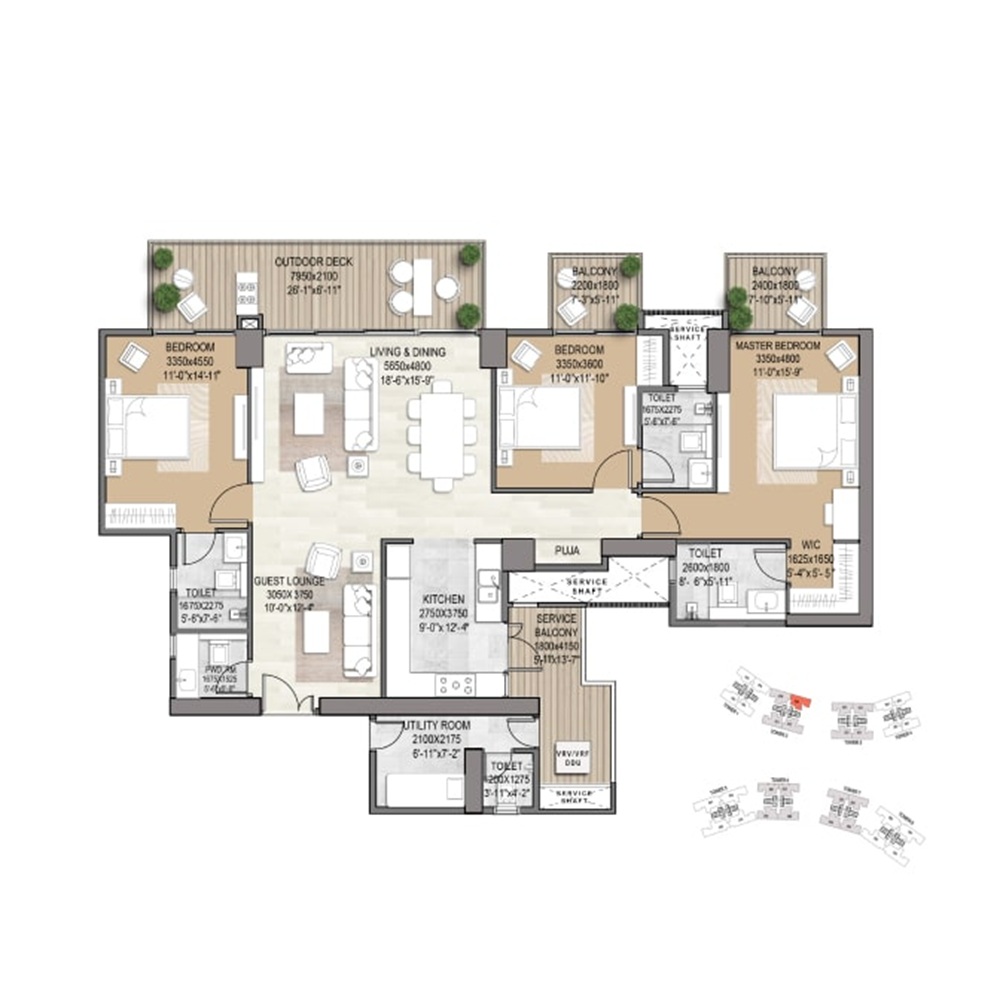 3.5 BHK 2623 Sq. Ft.