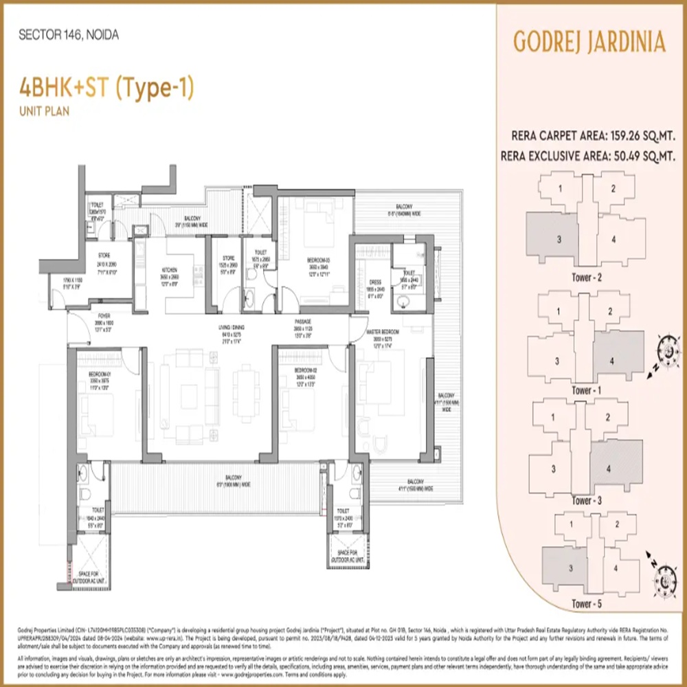 4 BHK 159.26 Sq.Ft.