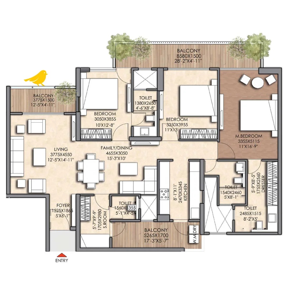 4 BHK 2040 Sq.Ft.