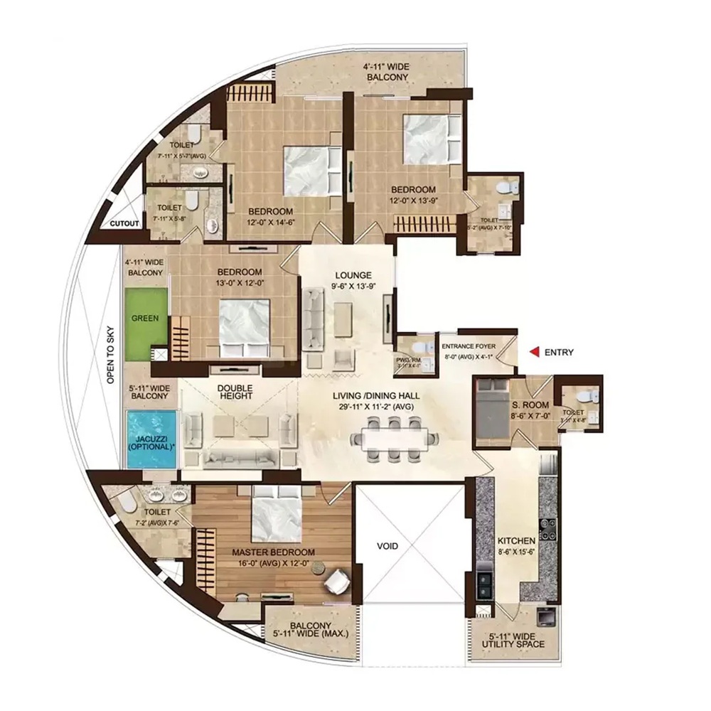 4 BHK 3030 Sq.Ft.