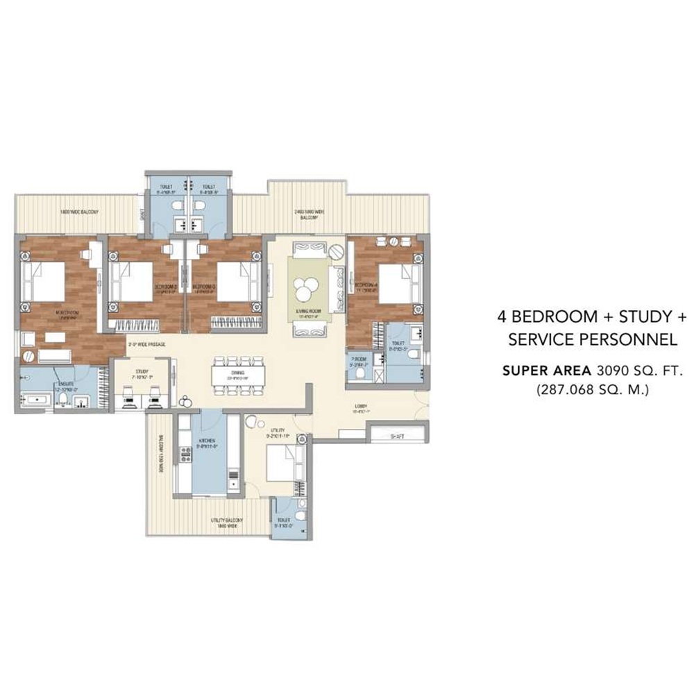 4-BHK-3090 Sq. Ft.