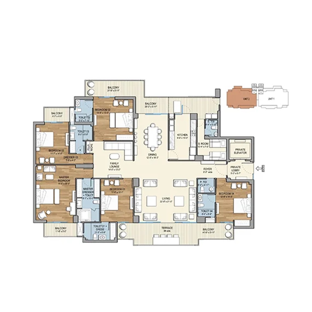 4 BHK 3500 – 4000 Sq. Ft.