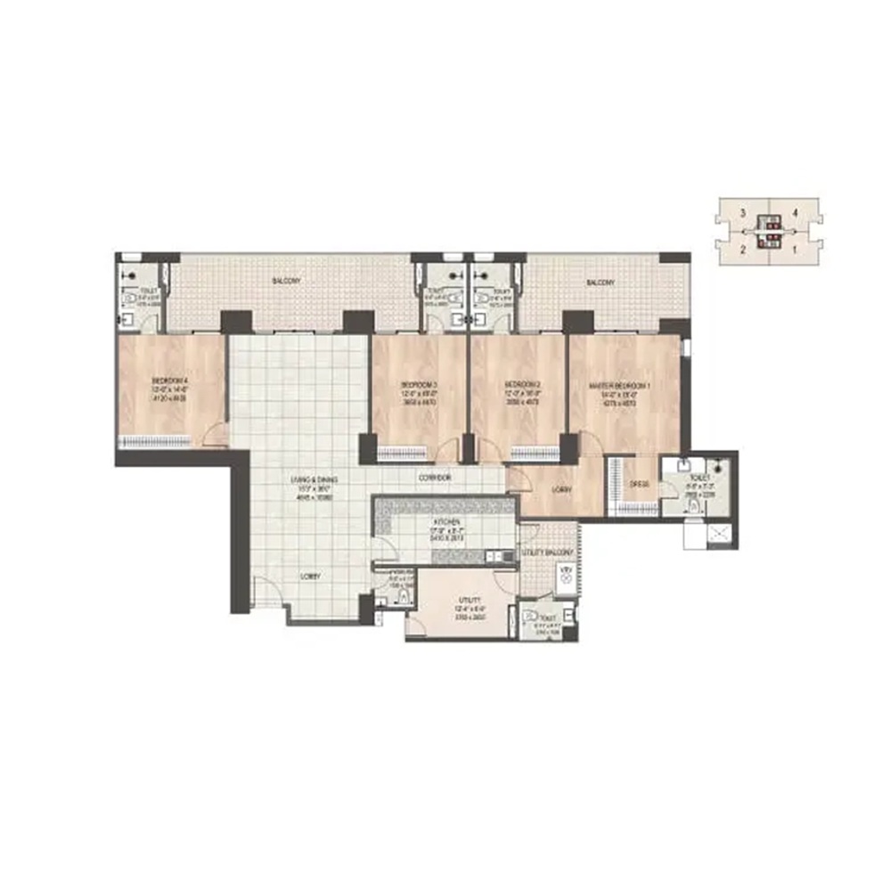 4 BHK 3956 Sq.Ft.