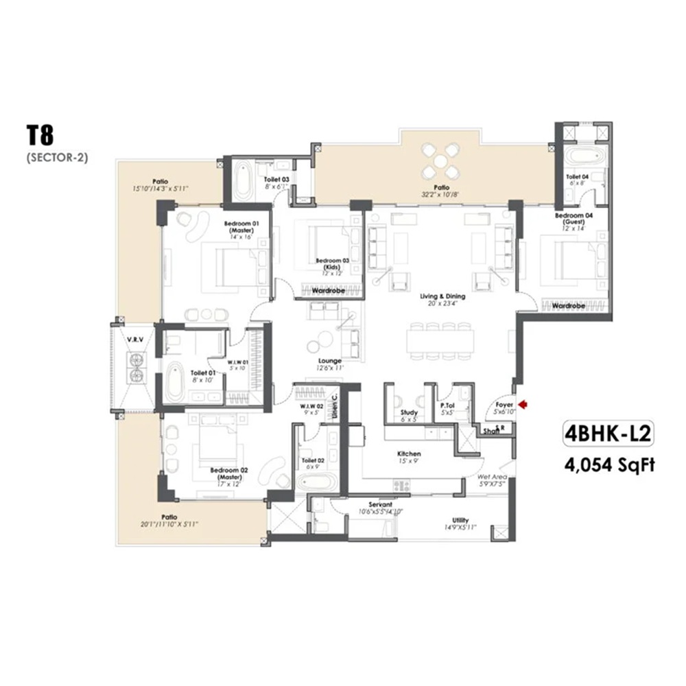 4 BHK 4054 Sq. Ft.