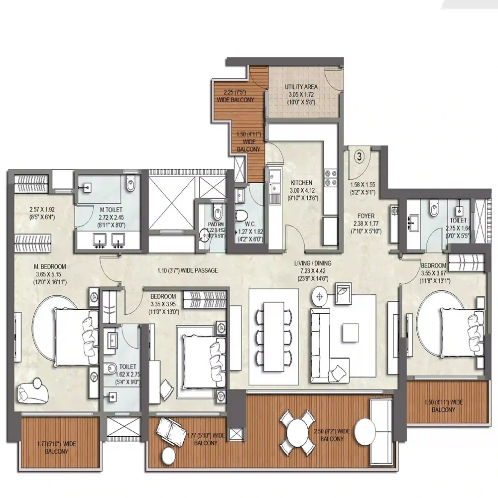 4 BHK 4145 Sq.Ft.