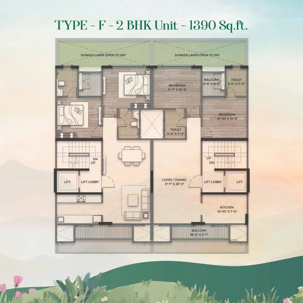 2 BHK 1390 Sq.Ft.