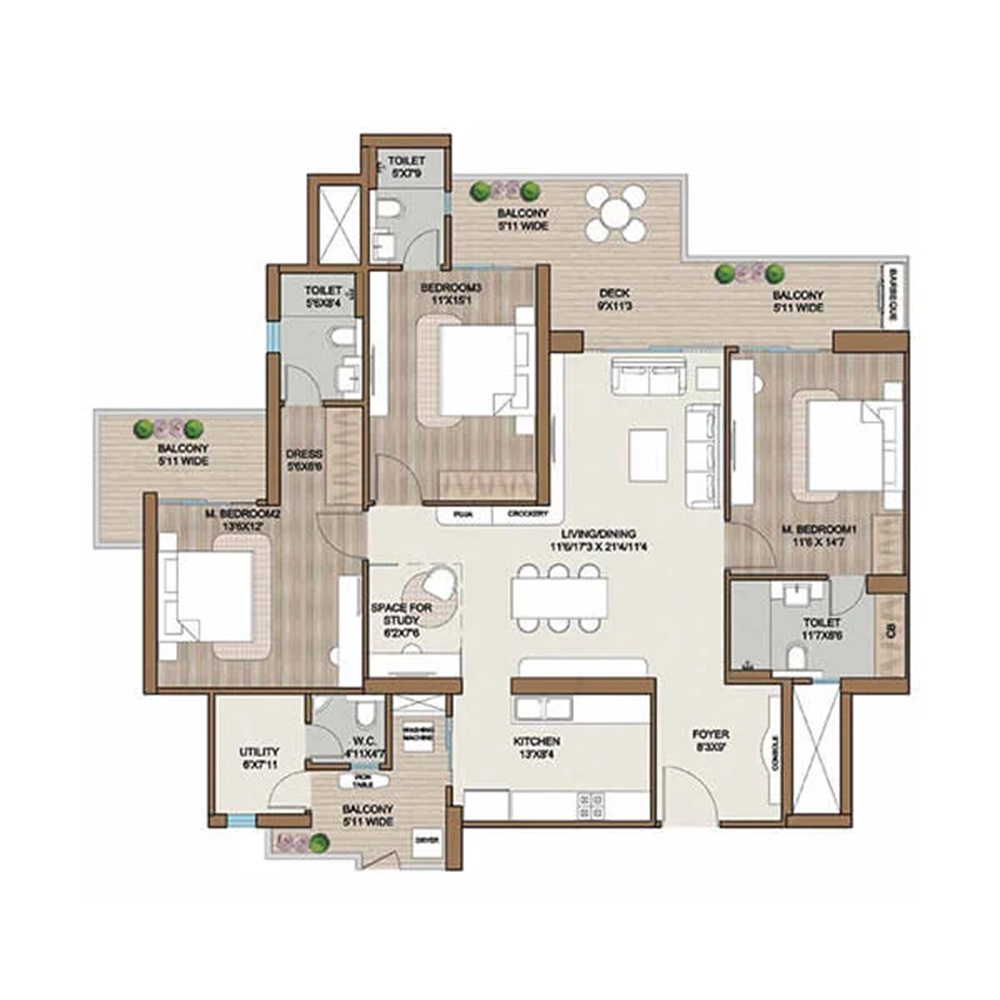 3 BHK 2080 Sq. Ft.