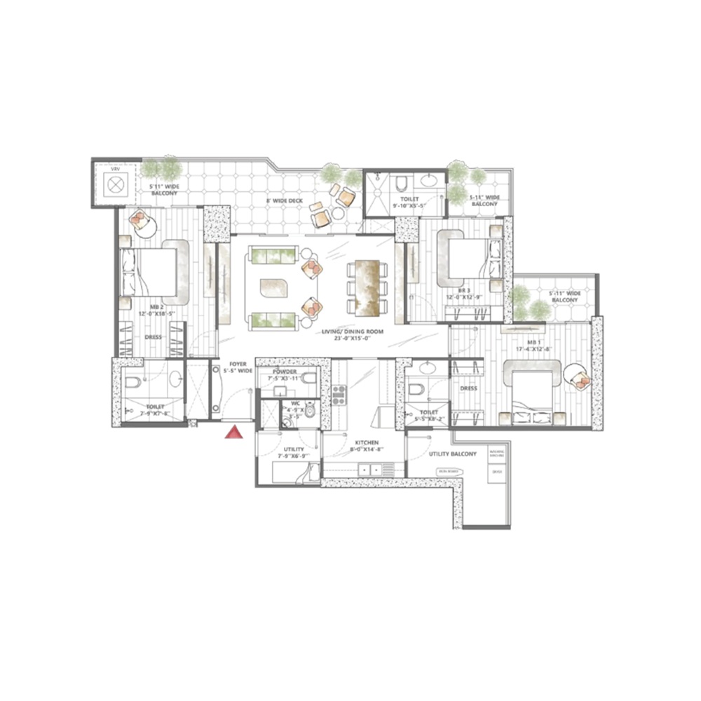 3 BHK 2300 Sq. Ft.