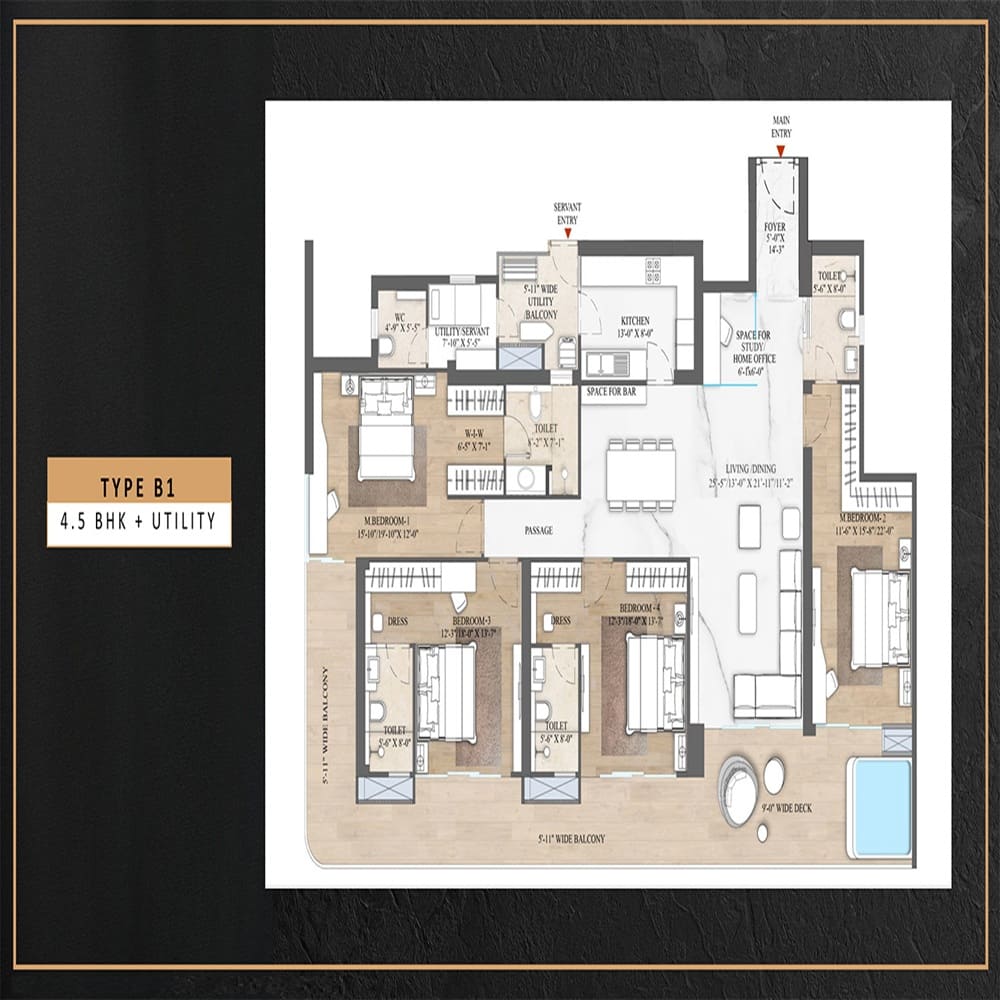4 BHK 3505 Sq. Ft.