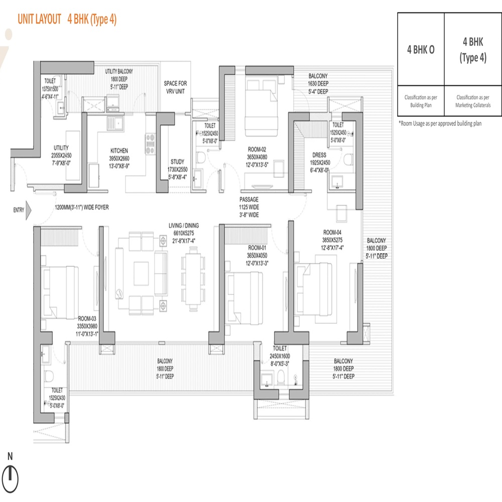 4 BHK 1382.65 Sq. Ft.